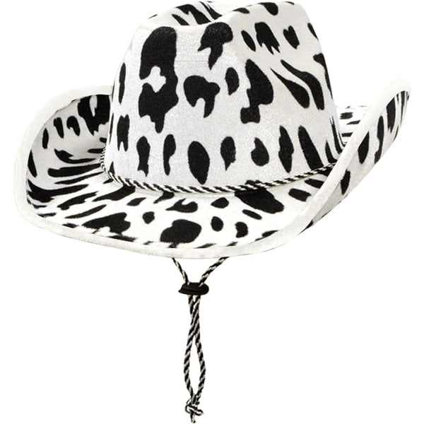 Cowboyhatt med print - en one size passar de flesta, justerbar hakrem, västerländska festtillbehör, klänning till Halloween-kostymer