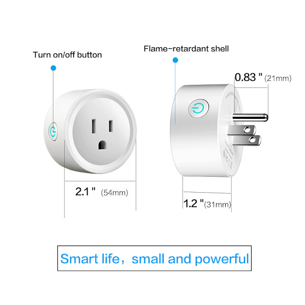 Smart Plug - Smart Life Wi-Fi-stikkontakt, smart stikkontakt med fjernbetjening og timerfunktion 20A opladningsstatistik
