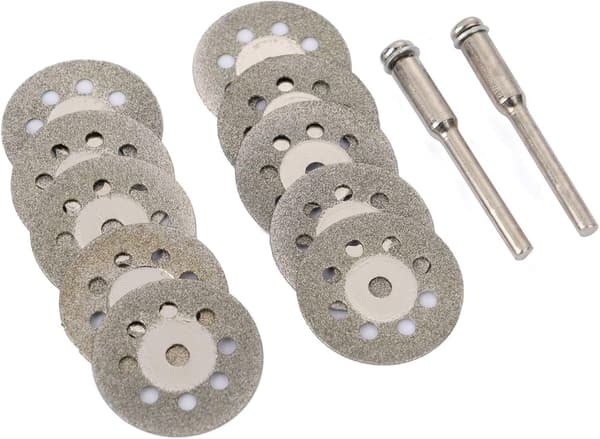12-pack 22 mm perforerade miniskärskivor, diamant, skärskivor, Ann Arbor-stavar