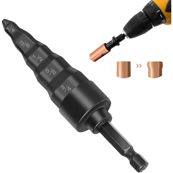 Kopparrörsexpanderare för luftkonditionering, fläns med metallisk kopparslang 5 i 1, verktyg för att expandera rör av 1/4, 3/8, 1/2, 5/8, 3/4 tum