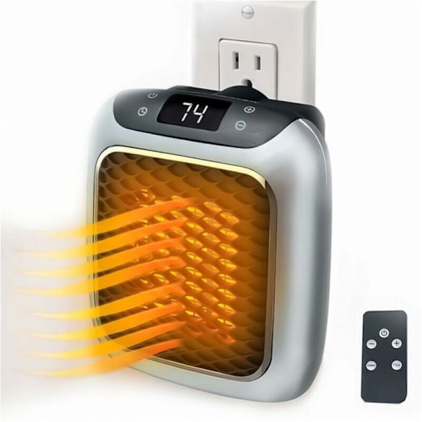 800 W Keramisk Stål Varmevifte, Elektrisk Varme med Veggkontakt, Elektrisk MINI med fjerntermostat for soverom, skrivebord, stue