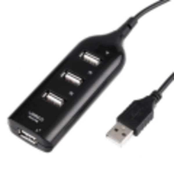 USB 2.0 Hub til 4 porte - Sort