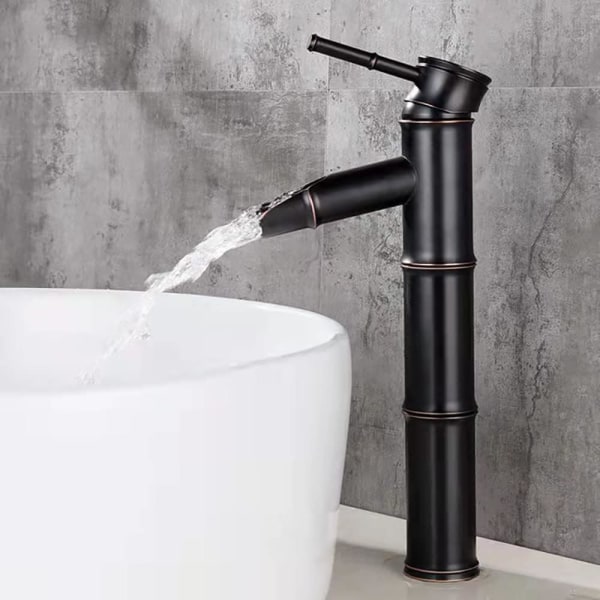 Bathroom faucet, retro bronze basin faucet, hot and cold water single hole faucet, suitable for inner diameter 1.25in-1.57in, Faucet