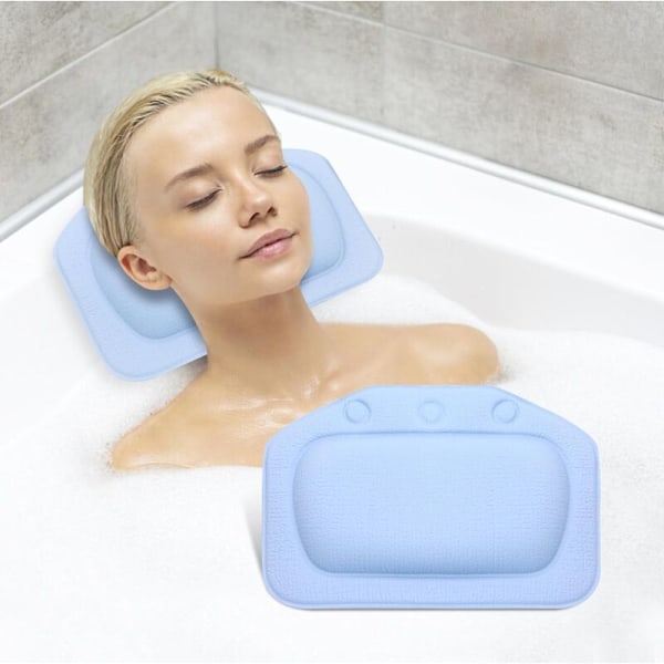 Badkudde Badkar med sugproppar, Ergonomisk Hög Badkar för Spa Kudde Bad, Jacuzzi, Bad med Fladdermus