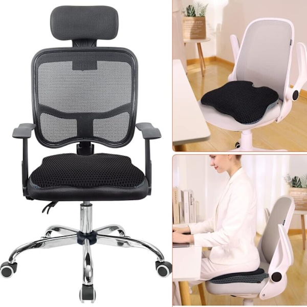 Huvudstöd med memory foam, sittdyna för kontorsstol ergonomisk dyna för bil kontor rullstol, eftersom sits, kontorskött