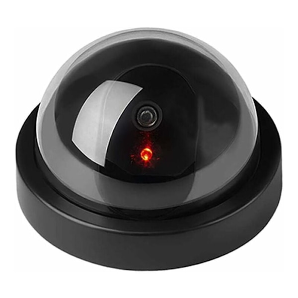 4 x Sort Dome Falsk Fiktiv Sikkerheds CCTV Kamera Vandtæt LED Vand LED blinkende Rødt Lys Udvendig overvågning Udendørs overvågning