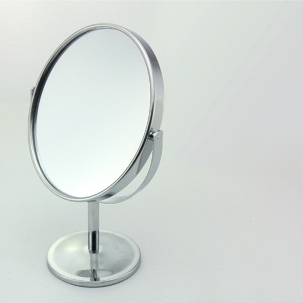 Moderne dobbeltsidet makeupspejl, nikkel, 10 cm