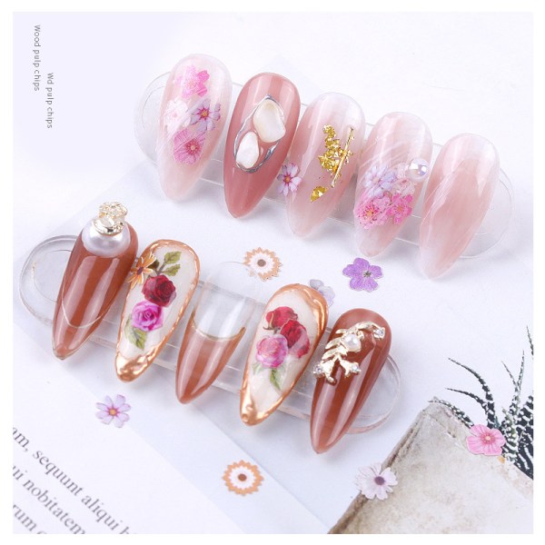 5 kinds of nail art dried flowers, nail art dried flowers, nail art stickers, nail art dried flower decoration accessories set