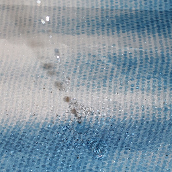 180 x 200 cm bruseforhæng med 12 hurtigtørrende kroge (blå gradient), vandtæt polyesterstof, maskinvaskbare badeværelsesgardiner