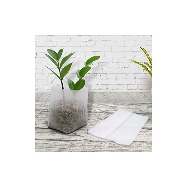 Sæt med 500 biologisk nedbrydelige poser, non-woven stof til såning af planter, avl, vækstposer (14 x 16 cm)