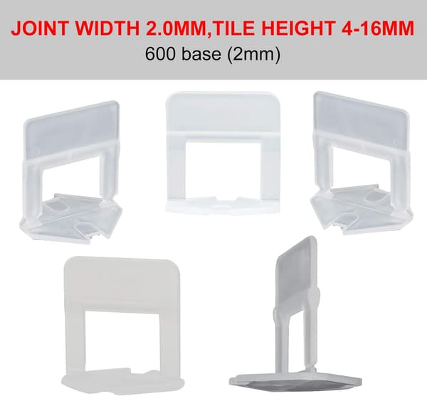Fliseudligningssystem Kit 600 Nivelleringstabs 2mm Clips til lægning af 3–12mm tykke fliser