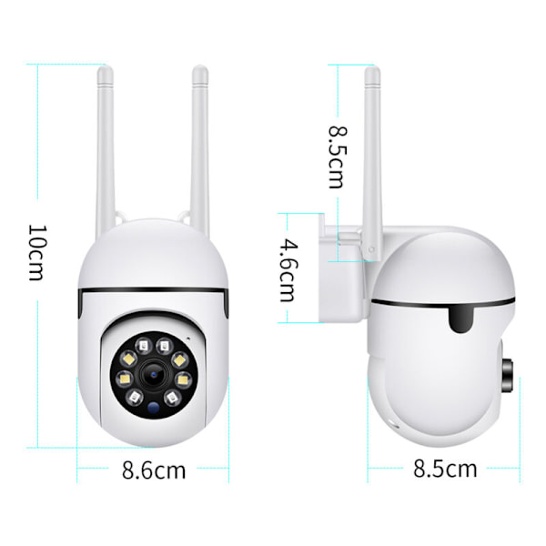 Kamera System Intelligent WiFi 1080p Trådløst Overvågningskamera Nattesyn Roterende 360 ° Tovejs samtale App Fjernbetjening trådløs c