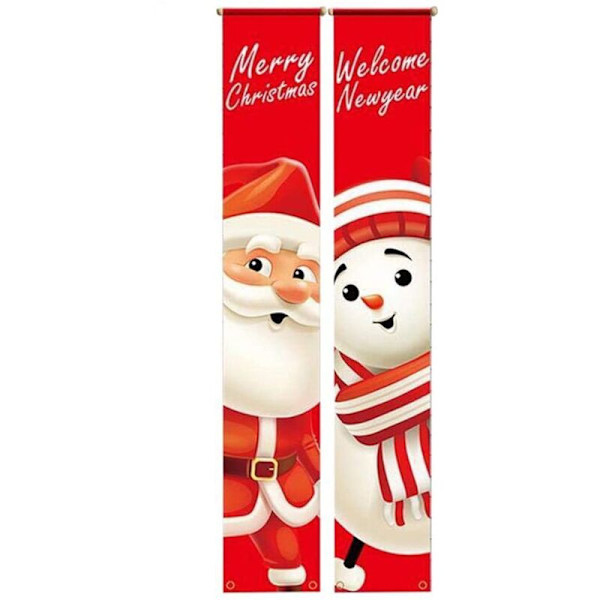 Julepar med julebanner, utsøkt hengende innendørs utendørs dekorasjoner, egnet for vegger, dører, møbler, juletre 180 30