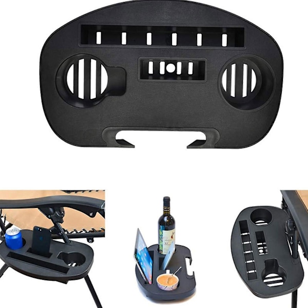 Foldbar Recliner Klips-På Side Drikkekop Holder Udendørs Recliner