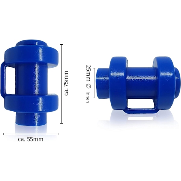 8 x 25mm blå trampolin stang endestykker