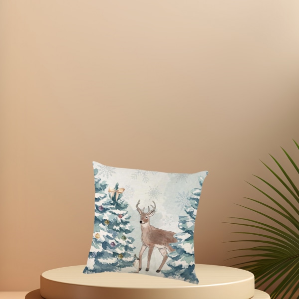 Juledekorasjoner - Elg juleputetrekk 45*45cm, festlig juledekorasjon