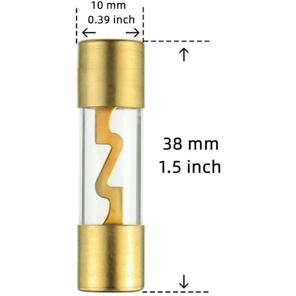 60A Gullbelagt Glass AGU Bilstereo Sikring for Bil/Auto/Marine Audio Stereo Forsterker Strømbeskyttelse (5 stk/pakke)
