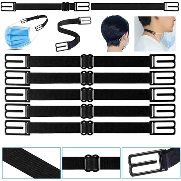 Aattache för mask, maskfäste, maskkrok, denna flexibla maskkrok minskar trycket och förbättrar komforten bakom örat （5st） Bredd 1cm längd
