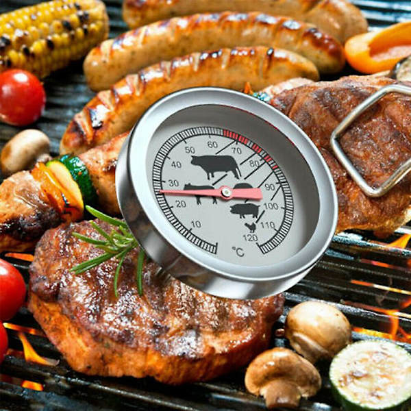 Rustfritt stål termometer BBQ BBQ røyker BBQ termometer verktøy（50 til 800 grader Fahrenheit）