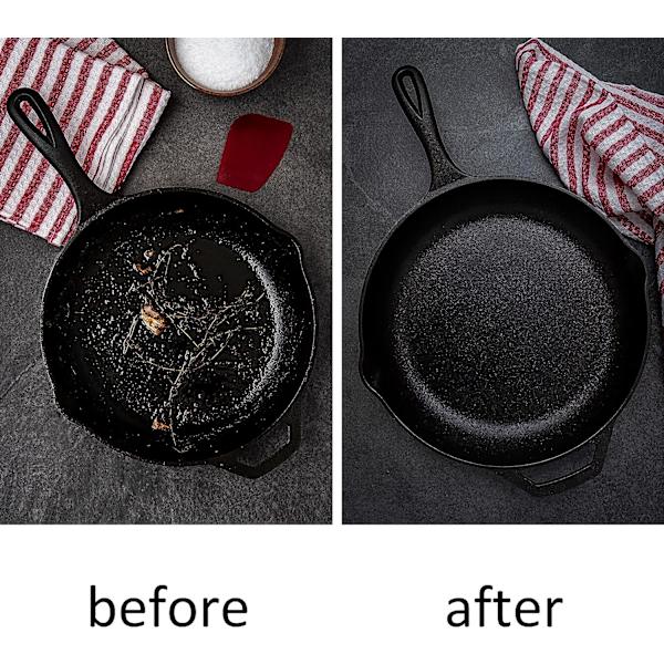 RECT Sæt af 3 Rustfrie Stål Svampesvampe til Metalgryde, Multifarvet