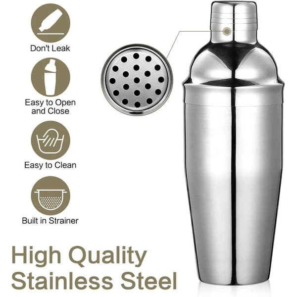 Glass Cocktail Shaker, Cocktail Mixer, Rustfritt stål tilbehør,