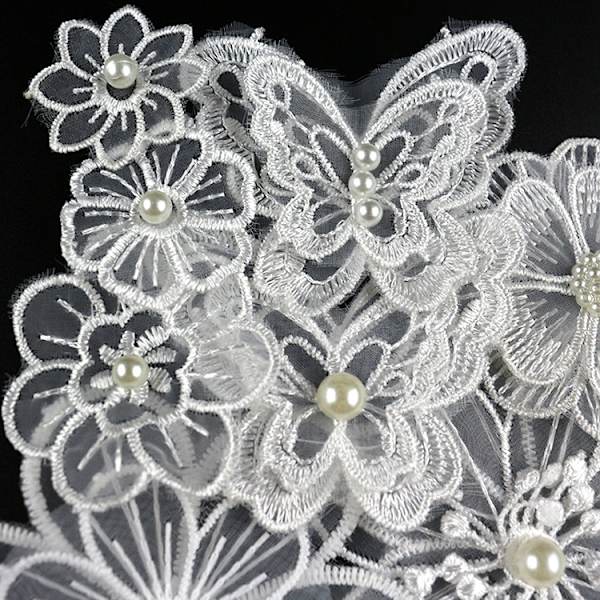 12 st vita broderade spetsblommor lappar för dekoration, sy-på lappar för reparation och dekoration av kläder, ryggsäckar jeans skoskydd