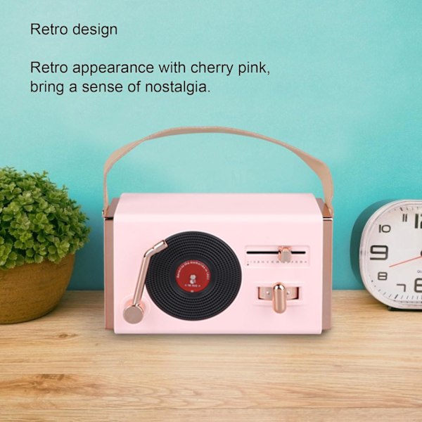 Portabel högtalare Retro design Kraftfull bas Effekt Stödjer USB-minneskort 1200mAh batteri Blå