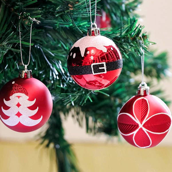 Jultomtekula rödmålad julkula julgranshänge