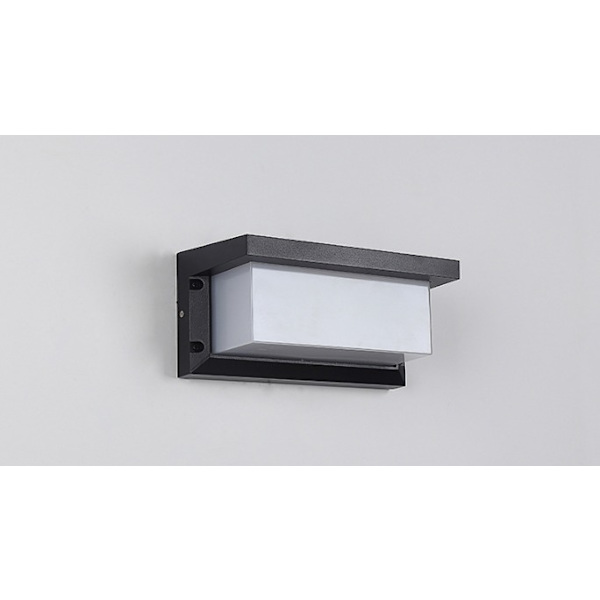 Lightess 12W ulkoseinävalaisin vedenpitävä IP66 antrasiitin värinen neliön muotoinen seinävalaisin metallirunkoinen seinävalaisin ulkoseinävalaisin lämmin valkoinen led-seinävalaisin