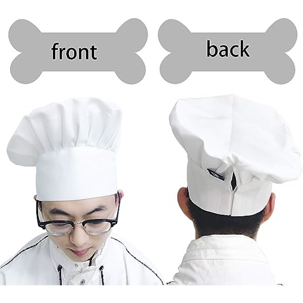 Unisex Poly Cotton Kokin Hattu Säädettävällä Joustavalla Nauhalla Miehille, Naisille, Ruuanlaittoon, Valkoinen, 30mm, 1kpl, Punainen.