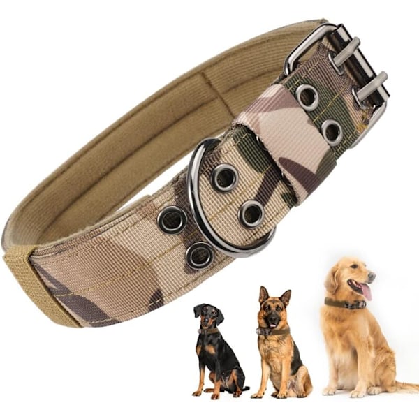 Stort Hundhalsband, Justerbart Taktiskt Hundhalsband Hundsele för Stora Raser, Kraftigt, Jaktträning, Som Schäfer/Labrador