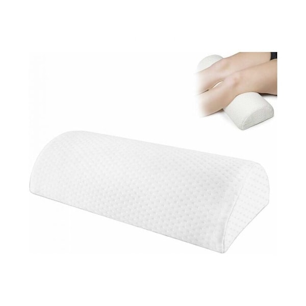 Hvid halvmåne pude, halvcylinderformet fodstøtte, memory foam fodstøtte, fodpude under skrivebordet, skum fodstøtte.