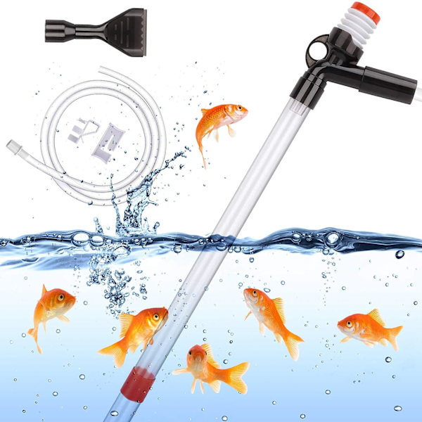 Akvariegrusrenser, akvarievandskifter Akvarierenser med sifonvandskift og med luftknap