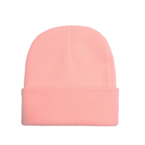 Herren Damen Thermo-Strickmütze mit Bündchen, einfarbig, Totenkopf-Mütze