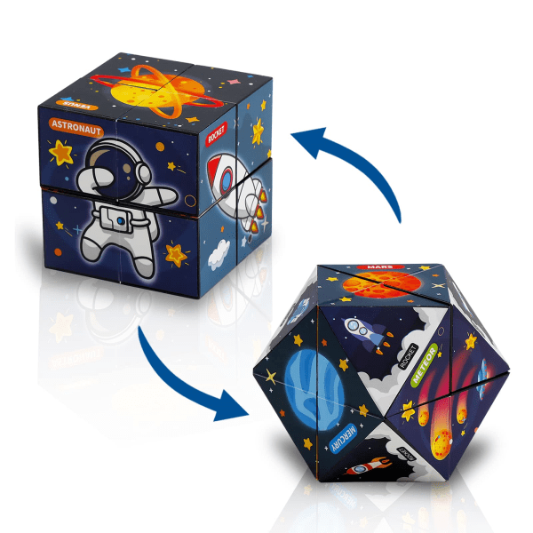 Legetøj, Fidget Cube, Cool Mini Gadget til Stress Angst Relief og Kill Time, Nice for Kids og Adults (Rumrejse 1 stk)