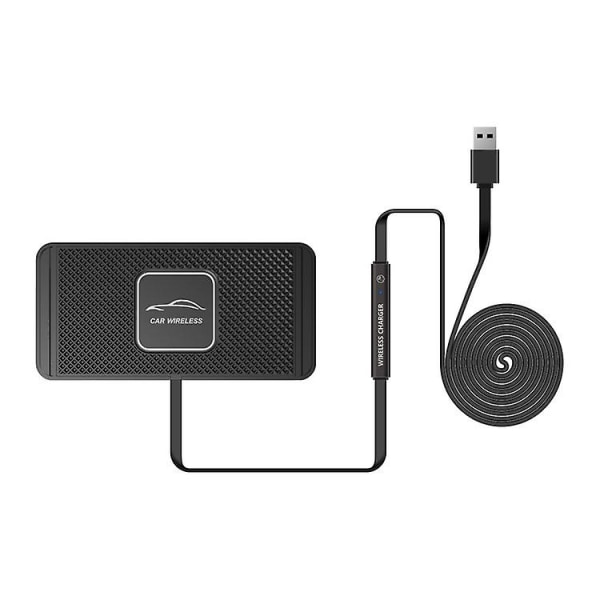 15w trådlös billaddare Pad Silikon Cradle Dock för Iphone Samsung Xiaomi Qi Fast Car Wireless Laddningsställ