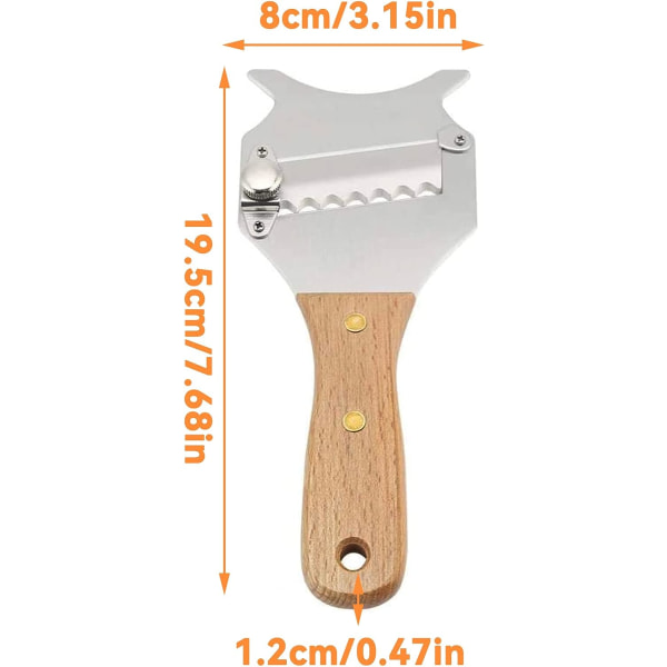Truffelskjærer, rustfritt stål ostekutter justerbar trøffelskjærer med hengehull for grønnsaker, hvitløk, sopp (1 sett)