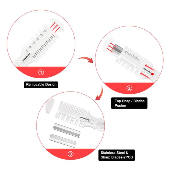 Hårkutterkam, Shaper Dobbeltkant Razor, Split Ends Hår Trimmer Styler, For Tynt  Tykt Hårklipp og Styling