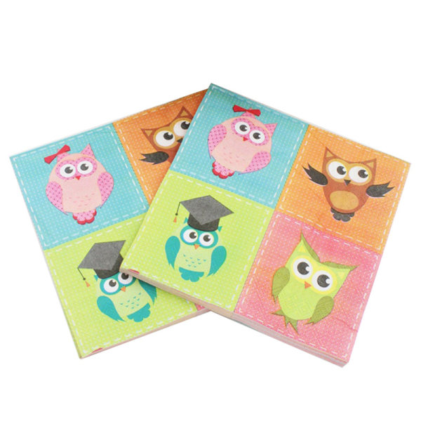 Sæt med 40 farverige papirservietter - Creative Owl Tissue Paper, DIY