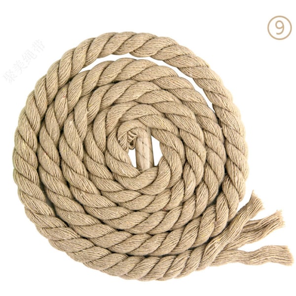 Bomullsrep flettet med 3 tråder på 8 mm x 20 meter for håndlaget strikking (09 khaki)