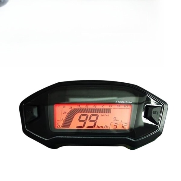 Motorsykkel Speedometer, Universal 13000 RPM Motorsykkel Gauge Tacometer 7 Farger Justerbar Bakgrunnsbelysning med Speed ​​Sensor