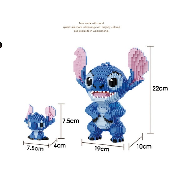 2 stk. anime blå byggeklodser kit prikkede byggeklodser 3D puslespil anime blå model fødselsdag