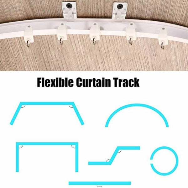 Flexibel gardinstång, 5 meter utdragbar gardinstång, gardinstång, rumsavdelare gardinskena