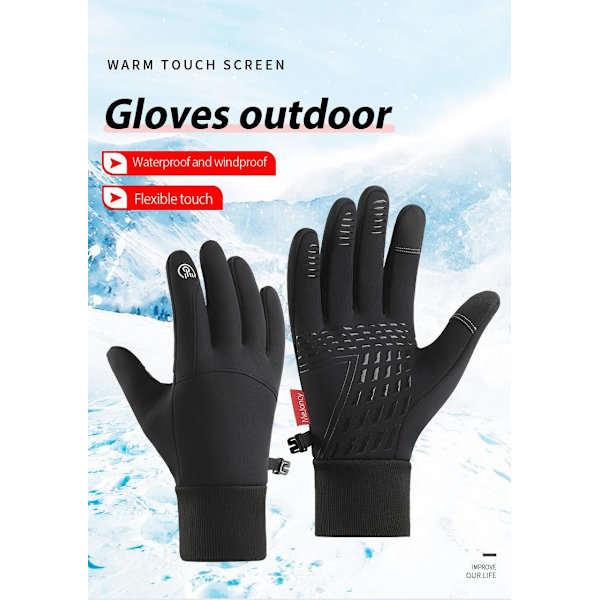 Høst og vinter sports plus fløyel varme menn og kvinner anti-skli touch screen ski og sykling utendørs hansker