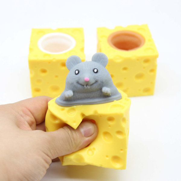 Decompression Cute Cheese Mouse Cup Squeeze and Vent Squirrel Cup Stress Relief Toy