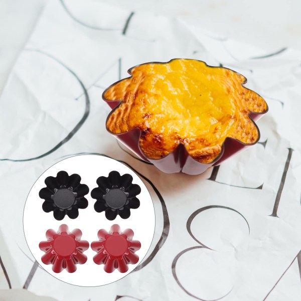 Chokladgodisformar 4 st blomform äggform, non-stick minikolstålsformar, för cupcake tårta muffins pudding tartlet äggform