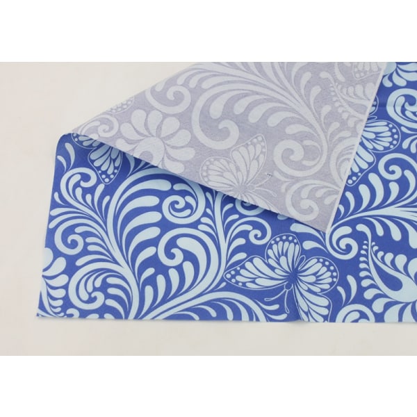 Set med 40 färgglada pappersservetter - blå och vit porslinsservett