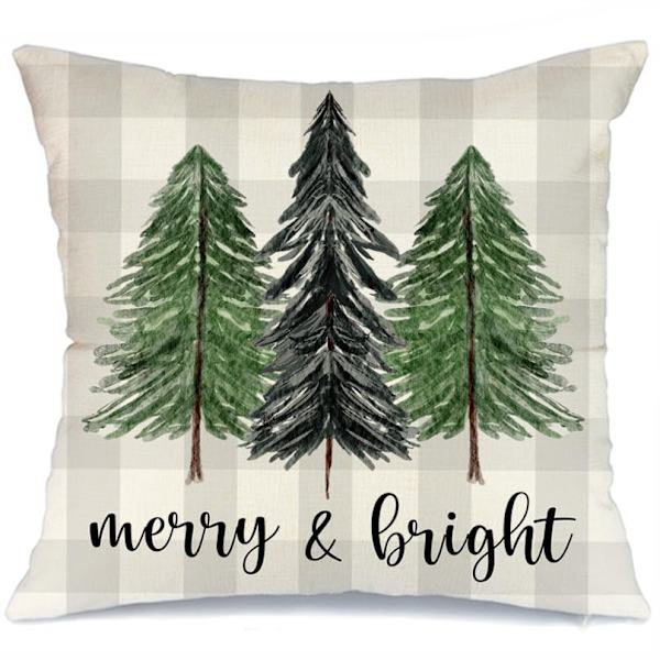 Grå juleputetrekk 45*45cm sett juledekorasjoner God jul juletredekorasjon puteboks egnet for hjemmetsofa