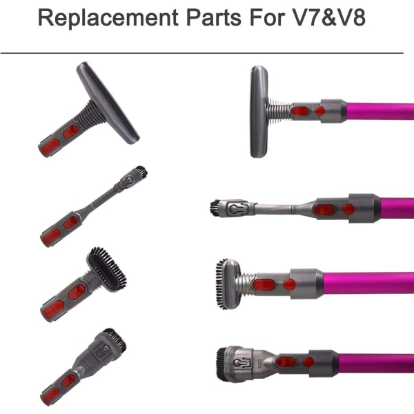 Børstetilbehørsett for Dyson DC35 DC45 V6 V7 V8 V10 støvsuger med adapter (5 i 1)