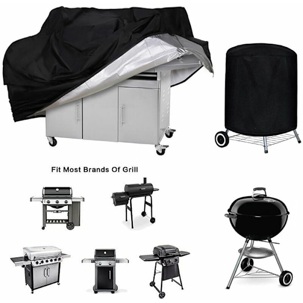 Grillöverdrag, grillöverdrag i oxfordtyg med polyester silverbeläggning 210d—— cylindrisk 4xs- (0.14kg) -φ71x56cm
